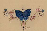 cherry blossoms and butterflies
